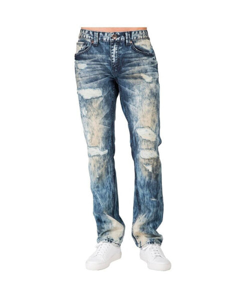 Men's Artisan Crafted Vintage Wash Slim Straight Premium Jeans