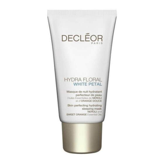 Decleor Hydra Floral White Petal Sleeping Mask Несмываемая ночная увлажняющая маска с натуральными маслами цитрусовых, выравнивающая тон кожи 50 мл