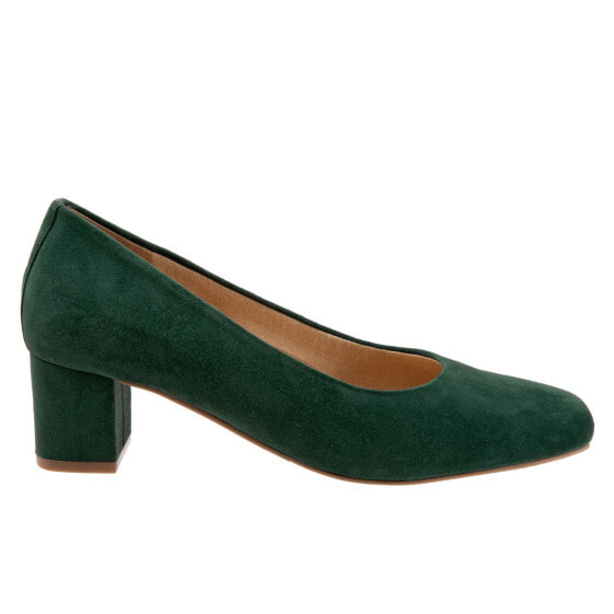 Trotters Daria T2258-310 Womens Green Suede Slip On Pumps Heels Shoes