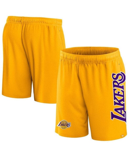 Men's Gold Los Angeles Lakers Post Up Mesh Shorts
