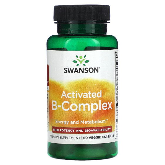 Витамины высокой мощности и усвояемости Swanson Activated B-Complex, 60 вегетарианских капсул