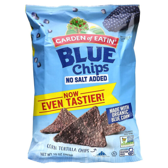 Blue Corn Tortilla Chips, No Salt Added, 10 oz (283 g)