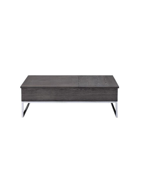 Iban - Coffee Table w/Lift Top, Gray Oak & Chrome