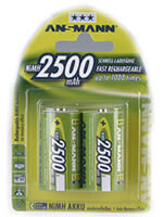 Ansmann 5030912 - C / HR14 - Nickel-Metal Hydride (NiMH) - 1.2 V - 2500 mAh - Silver