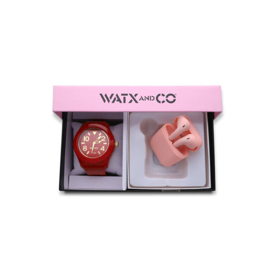 Красные женские наручные часы Watx & Colors WAPACKEAR8_L (Ø 49 мм)