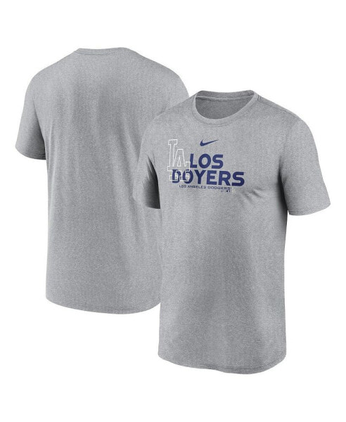 Men's Heathered Charcoal Los Angeles Dodgers Local Rep Legend Performance T-shirt