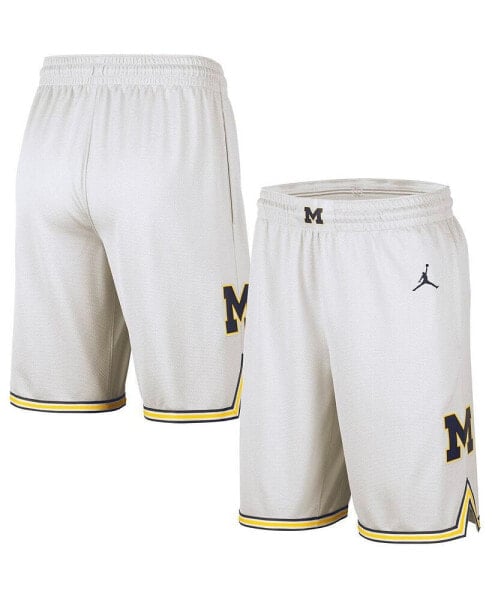 Men's White Michigan Wolverines Replica Team Basketball Shorts