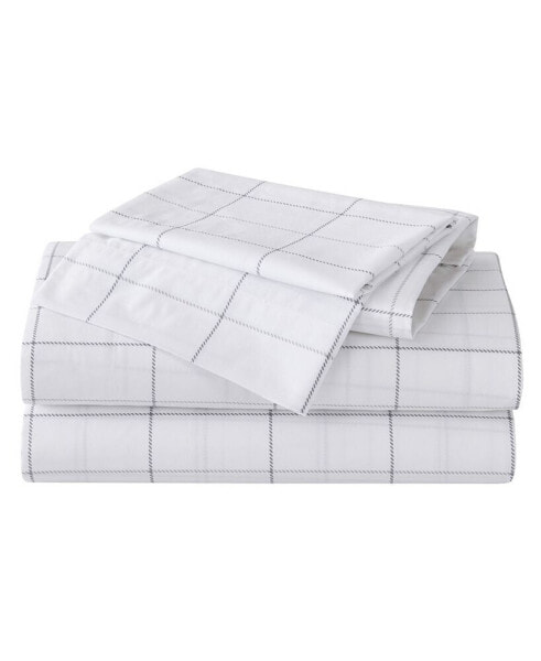 Printed 100% Cotton Percale 3-Pc. Sheet Set, Twin