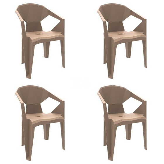 Garden chair Resol Delta Beige Sand polypropylene 53 x 80 x 55 cm (4 Units)