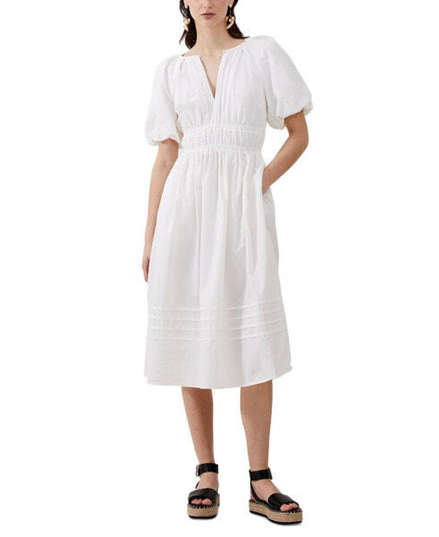 Women's Alora Puff-Sleeve Midi Dress