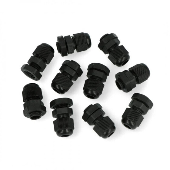 Sealed cable gland - M12 - black - 10pcs.