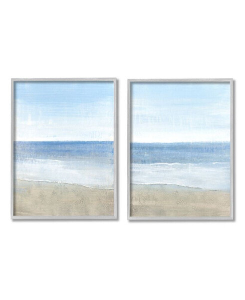 Coastal Seafoam Beach Waves Soft Tide Landscape Art, Set of 2, 11" x 14"