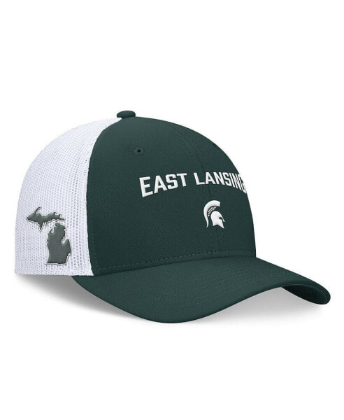 Men's Green/White Michigan State Spartans Primetime Rise City Trucker Adjustable Hat