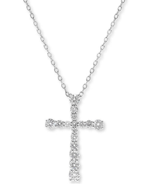 Macy's diamond Cross Pendant Necklace (1/2 ct. t.w.) in 14K Gold or 14K White Gold