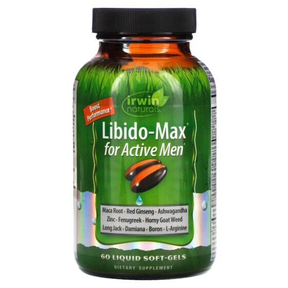 Витамины и БАДы для активных мужчин Irwin Naturals Libido-Max, 60 жидких капсул