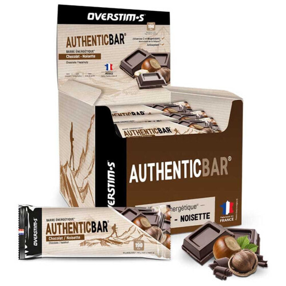 OVERSTIMS Authentic 65g Chocolate And Peanut Energy Bars Box 32 Units