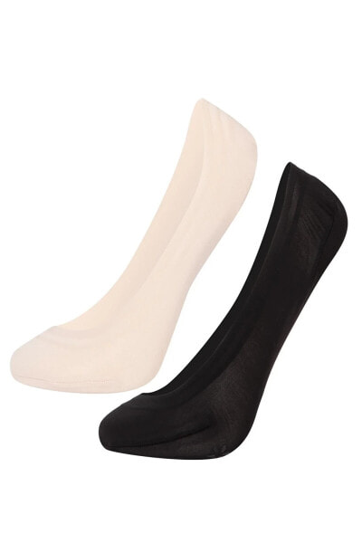Kadın Lazer Kesim 2li Microfiber Babet Çorap B6059axns