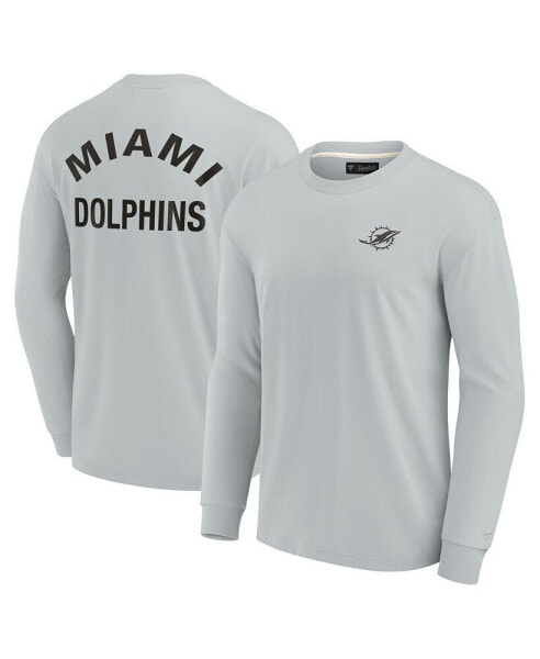 Men's and Women's Gray Miami Dolphins Super Soft Long Sleeve T-shirt
