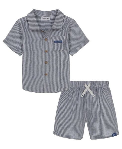 Baby Boys Striped Gauze Shirt and Shorts Set, 2 piece set
