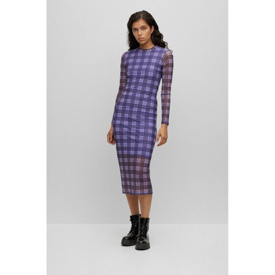 HUGO Nasusi Long Sleeve Long Dress