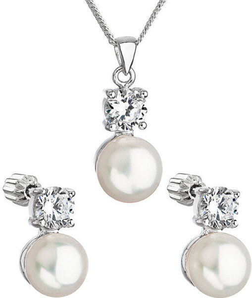 Pearl set with zircons Pavon 29002.1 AAA white