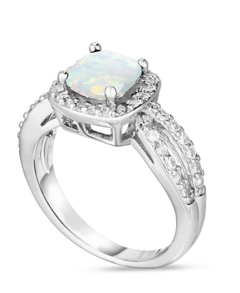 Кольцо Macy's Birthstone CZ Solitaire Silver Plate.