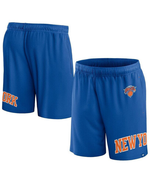Men's Blue New York Knicks Free Throw Mesh Shorts