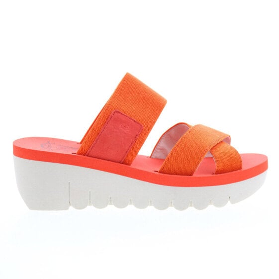 Fly London Yabo YABO593FLY-002 Womens Orange Leather Wedges Sandals Shoes 40