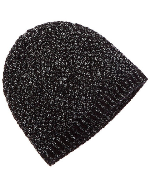 Sofiacashmere Lurex Lattice Stitch Cashmere-Blend Hat Women's Black