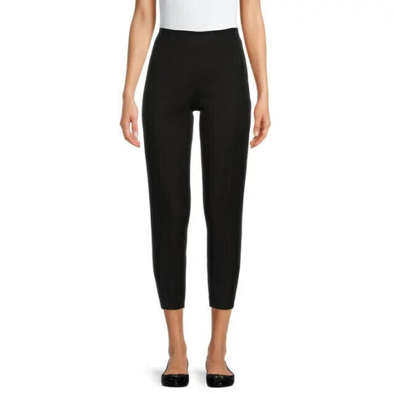 Time and Tru Women's Slim Dress Pants 8 Black Pull-On Pockets Stretch Solid