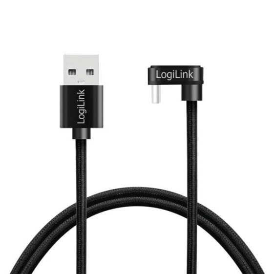LogiLink CU0192 - 1 m - USB A - USB C - USB 2.0 - 480 Mbit/s - Black