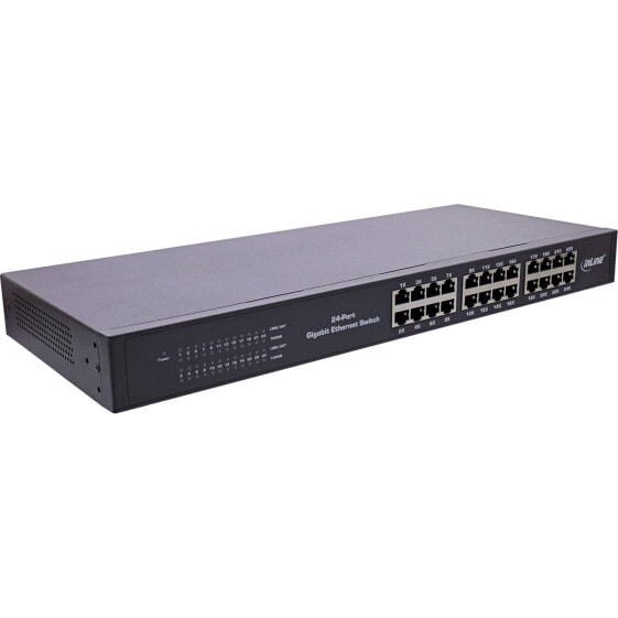 InLine Gigabit Network Switch 24-Port - 1Gb/s - 48,26cm (19") - 1U - metal - fanless