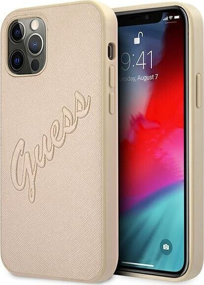 Guess Guess GUHCP12LRSAVSLG iPhone 12 Pro Max 6,7" złoty/gold hardcase Saffiano Vintage Script