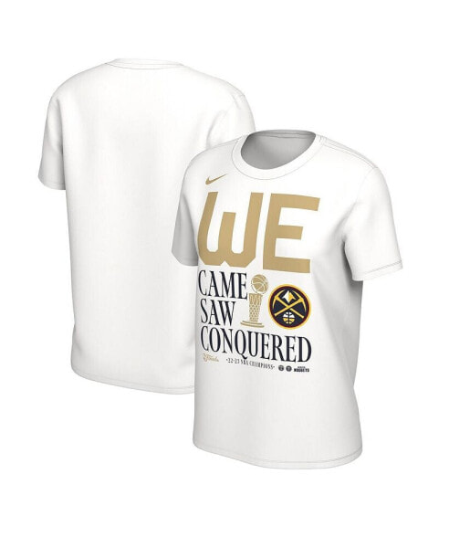 Women's White Denver Nuggets 2023 NBA Finals Champions Celebration Parade T-shirt