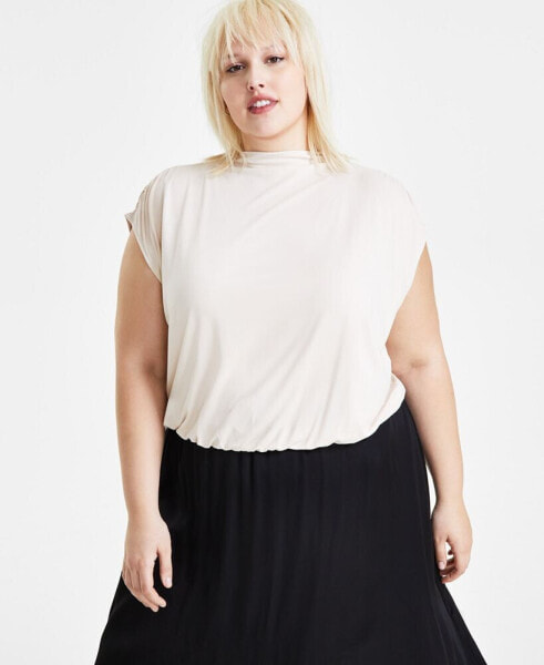 Trendy Plus Size Short-Sleeve Blouson Tee, Created for Macy's