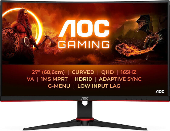 AOC Gaming 24G2U5 24-inch FHD Monitor, 75 Hz, 1 ms, FreeSync (1920 x 1080, HDMI, DisplayPort, USB Hub) Black/Red