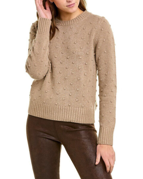 White + Warren Bobble Wool-Blend Sweater Women's Brown S