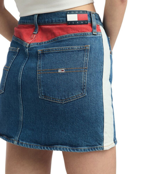 Women's Izzie Denim Flag Mini Skirt