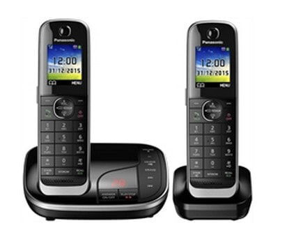 Panasonic KX-TGJ322, DECT telephone, Speakerphone, 250 entries, Caller ID, Short Message Service (SMS), Black