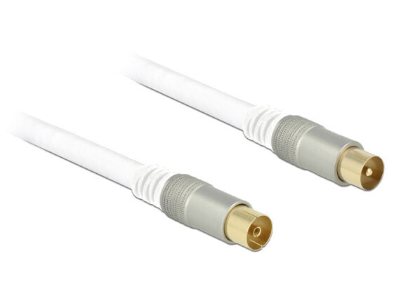 Delock IEC - IEC - 1 m - 1 m - RG-6/U - IEC - IEC - White