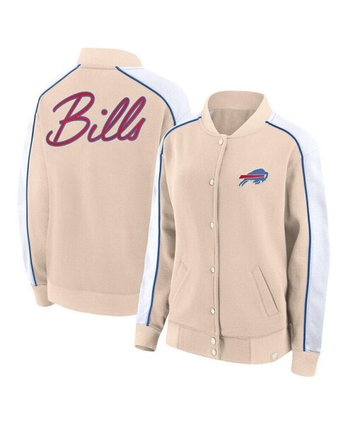 Women's Tan Buffalo Bills Lounge Full-Snap Varsity Jacket