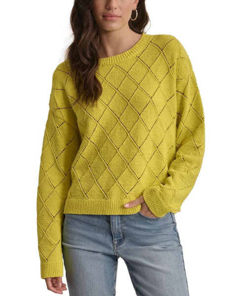 Women's Diamond-Shaped Pointelle Sweater