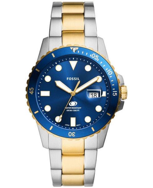 Men's Blue Dive Three-Hand Date Two-Tone Stainless Steel Watch 42mm