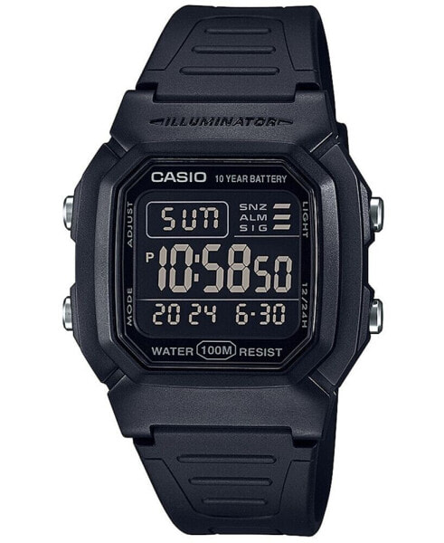 Часы и аксессуары Casio мужские цифровые Blackout Black с резиновым ремешком 36.8 мм