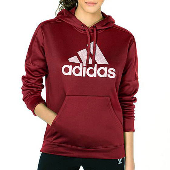 Adidas Women's Originals Shine Logo Hoodie Noble Maroon DX5113