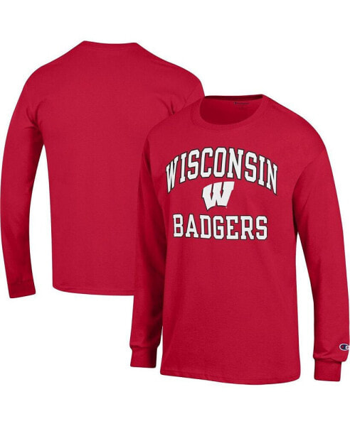 Men's Red Wisconsin Badgers High Motor Long Sleeve T-shirt