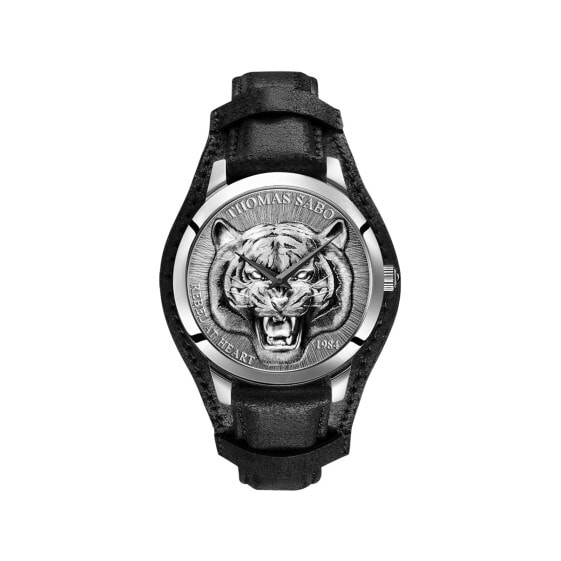 Наручные часы THOMAS SABO Rebel Tiger 3D черно-серебристые 42 мм WA0367-203-201