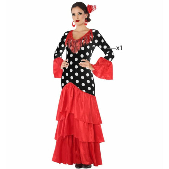 Маскарадные костюмы для взрослых Чёрный Красный Танцовщица фламенко Испания