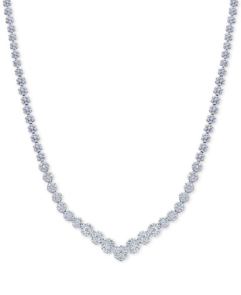 Diamond V Fancy Collar Necklace (3 ct. t.w.) in 14k White Gold