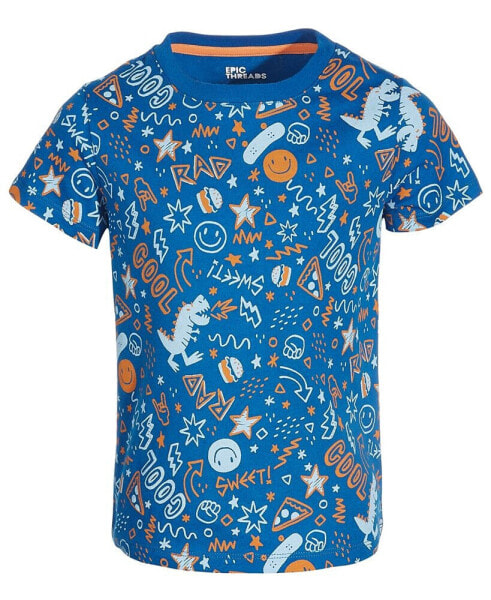 Little Boys Doodle-Print Cotton T-Shirt, Created for Macy's